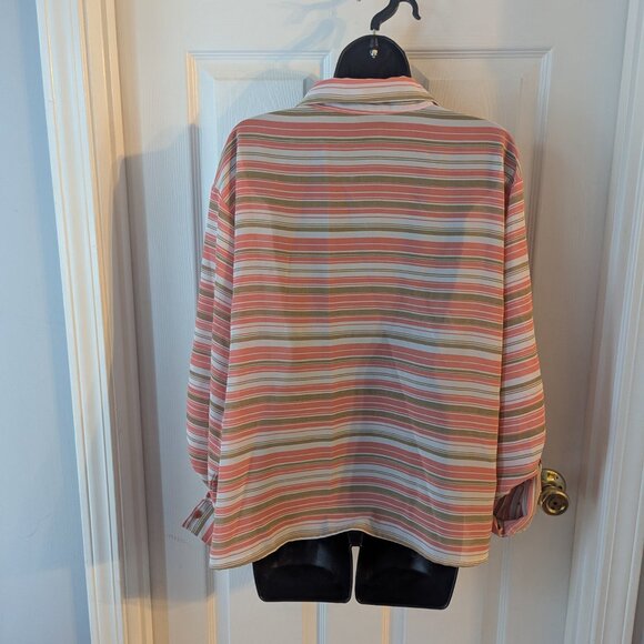 Tramp peach and light brown button down - 3X - Picture 5 of 8
